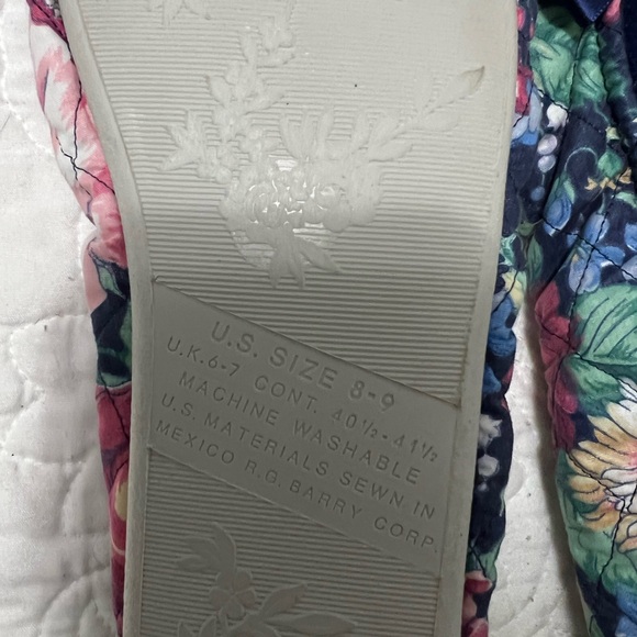 DEARFOAMS Quilted Floral Ballet Slippers SZ L NWT - Picture 5 of 6